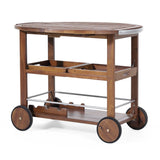 Cynthia Farmhouse Cottage Acacia Wood Bar Cart with Drop Leaf by Christopher Knight Home