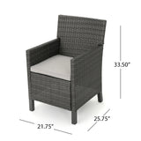 Cypress Outdoor 5-piece Round Wicker Dining Set with Cushions & Umbrella Hole by Christopher Knight Home