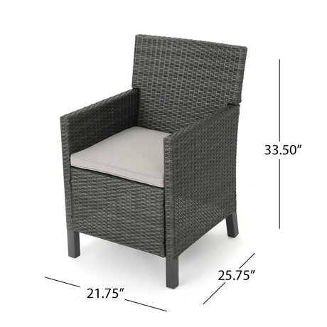 Cypress Outdoor 5-piece Round Wicker Dining Set with Cushions & Umbrella Hole by Christopher Knight Home