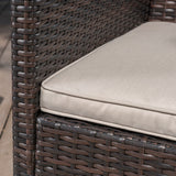 Cypress Outdoor 5-piece Round Wicker Dining Set with Cushions & Umbrella Hole by Christopher Knight Home