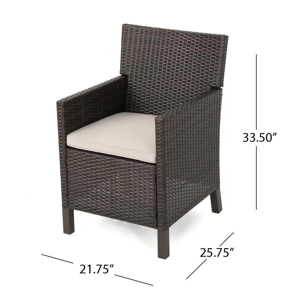 Cypress Outdoor Wicker Dining Chair with Cushions (Set of 4) by Christopher Knight Home