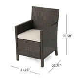 Cypress Outdoor Wicker Dining Chair with Cushions (Set of 4) by Christopher Knight Home