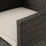 Cypress Outdoor Wicker Dining Chair with Cushions (Set of 4) by Christopher Knight Home