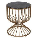 Gold-tone Metal/Natural/Stone Germain Table