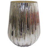 Silvertone Mercury Glass 8-inch Diameter x 10-inch High Vase