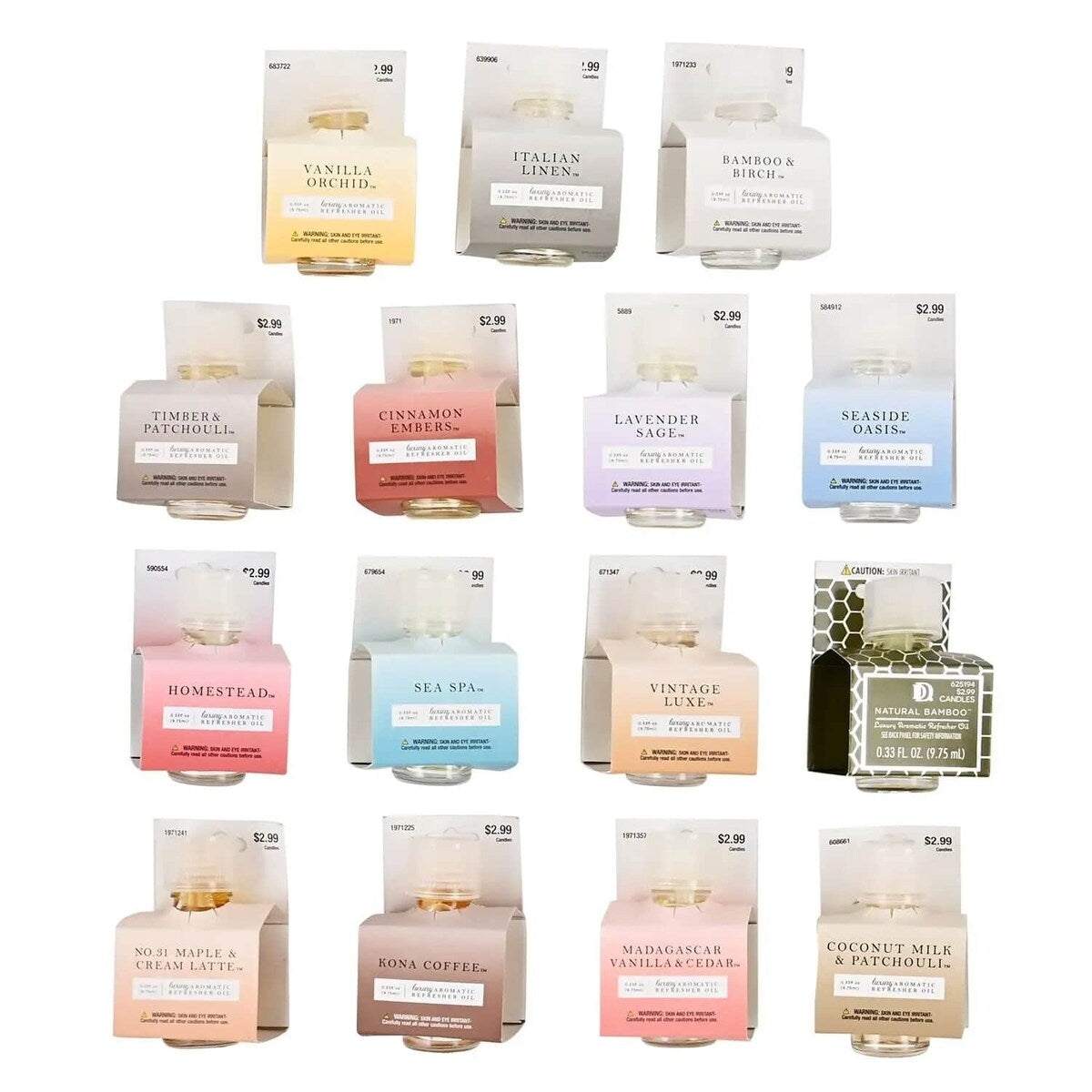 DARSEE & DAVID Set of 15 Home Fragrance Refresher Set Oils 4.95 Fl Oz