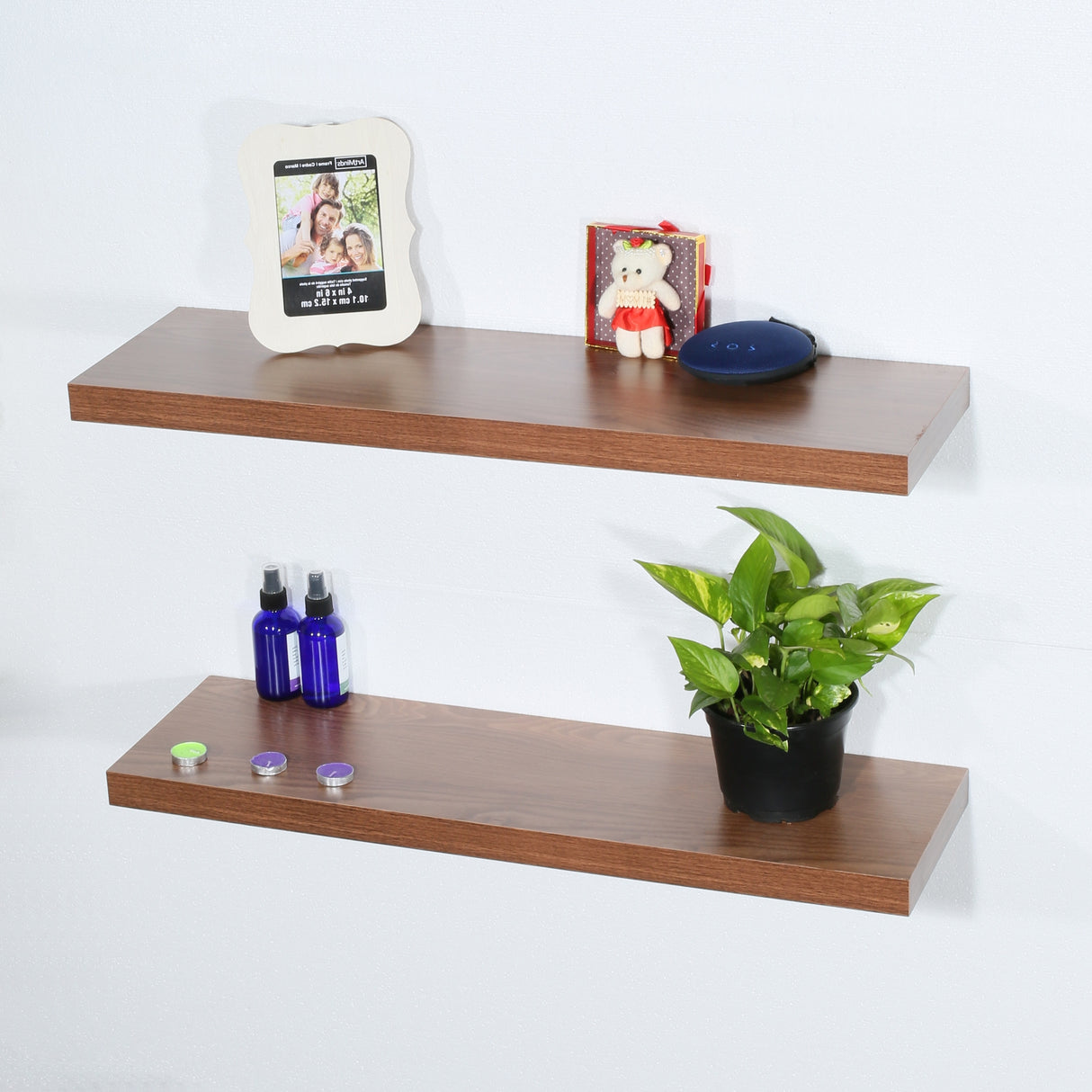 DAVEE Set of 2 JD Walnut Floating Shelves - 31.5*9.25*1.5 inches