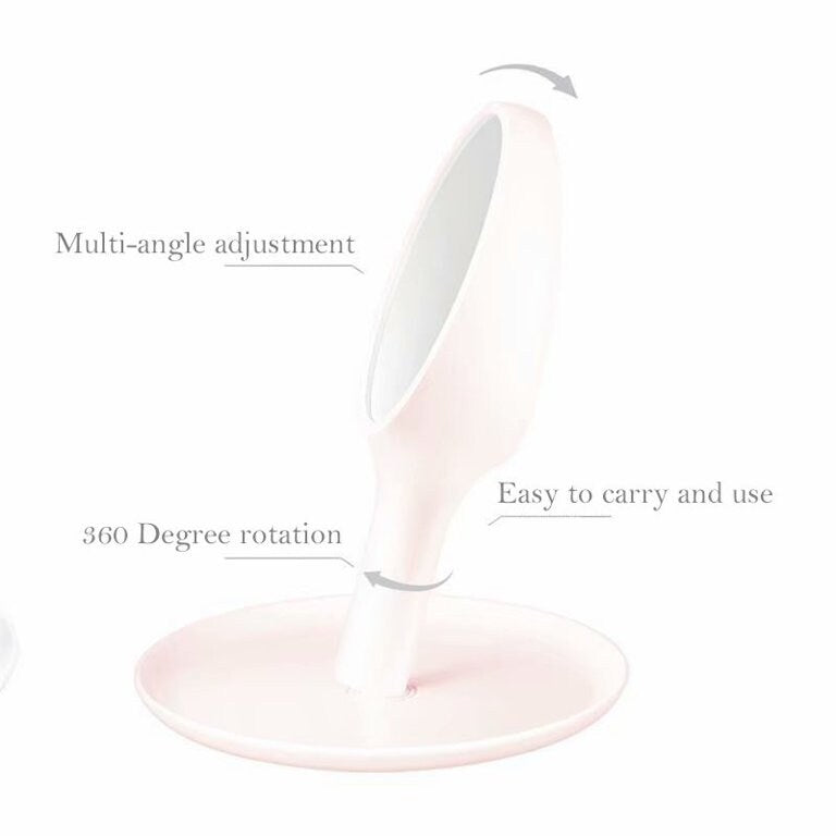 DCP Double Sided Vanity Tabletop Mirror 1X & 2X Magnifying Makeup Mirror with Storage Tray, White - 7.48*7.48*9.6in