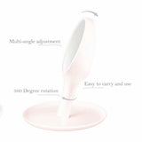DCP Double Sided Vanity Tabletop Mirror 1X & 2X Magnifying Makeup Mirror with Storage Tray, White - 7.48*7.48*9.6in