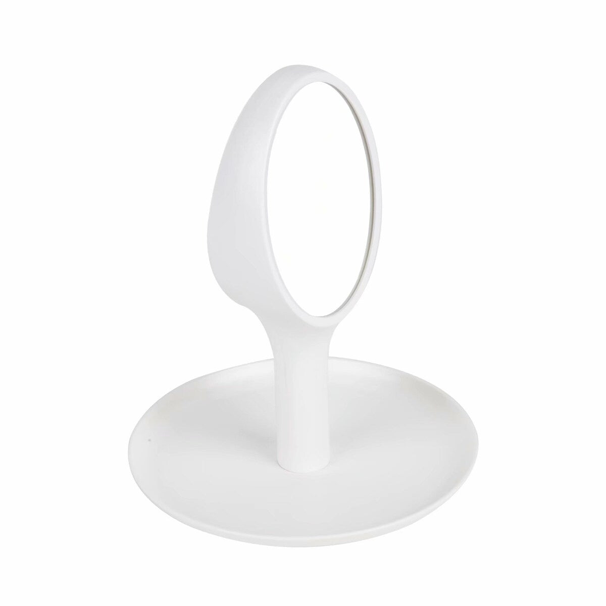 DCP Double Sided Vanity Tabletop Mirror 1X & 2X Magnifying Makeup Mirror with Storage Tray, White - 7.48*7.48*9.6in