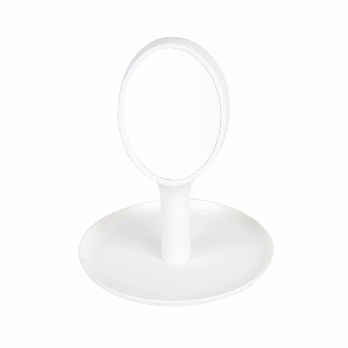 DCP Double Sided Vanity Tabletop Mirror 1X & 2X Magnifying Makeup Mirror with Storage Tray, White - 7.48*7.48*9.6in