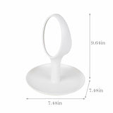 DCP Double Sided Vanity Tabletop Mirror 1X & 2X Magnifying Makeup Mirror with Storage Tray, White - 7.48*7.48*9.6in