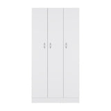 DEPOT E-SHOP Westbury Wardrobe Armoire with 3-Doors and 2-Inner Drawers, White