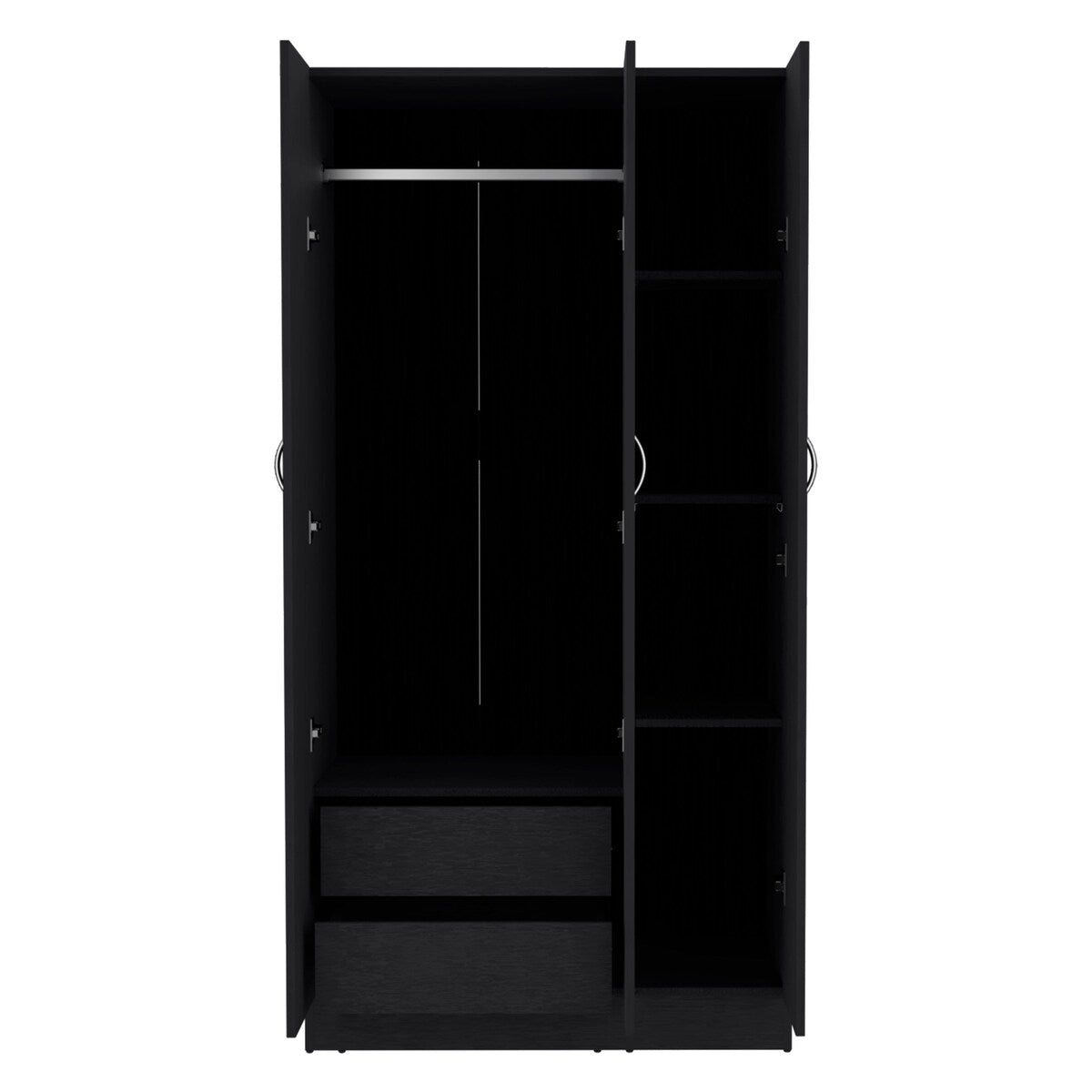 DEPOT E-SHOP Westbury Wardrobe Armoire with 3-Doors and 2-Inner Drawers, White