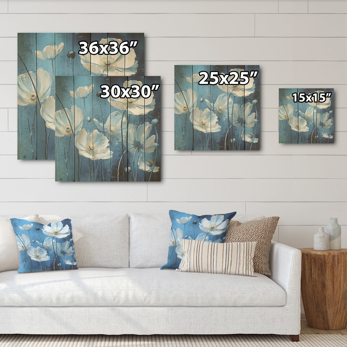 DESIGN ART "A Serene Field Of Buttercups" Buttercups Wood Wall Decor Traditional White Wood Panel On Natural Pine Wood