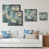 DESIGN ART "A Serene Field Of Buttercups" Buttercups Wood Wall Decor Traditional White Wood Panel On Natural Pine Wood