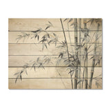 DESIGN ART "Black And White Wild Bamboo" Bamboo Wood Wall Decor - Traditional Black Wood Panel On Natural Pine Wood