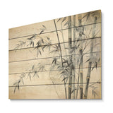 DESIGN ART "Black And White Wild Bamboo" Bamboo Wood Wall Decor - Traditional Black Wood Panel On Natural Pine Wood