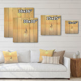 DESIGN ART "Coastal Calm Yellow Sailboat Photo" Coastal Wood Wall Decor - Yellow Wood Panel On Natural Pine Wood