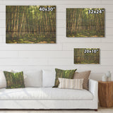 DESIGN ART "Dynamic Light Bamboo Grove" Bamboo Wood Wall Decor - Traditional Green Wood Panel On Natural Pine Wood