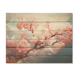 DESIGN ART "Pink Sea Whip Elegance" Coastal Coral Under Water Wall Art Pink Wood Panel On Natural Pine Wood