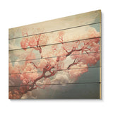 DESIGN ART "Pink Sea Whip Elegance" Coastal Coral Under Water Wall Art Pink Wood Panel On Natural Pine Wood