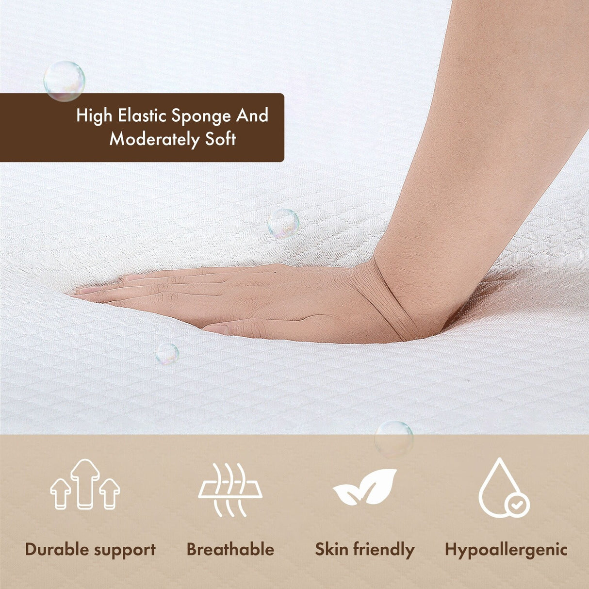 DH BASIC 12 Inch Hypoallergenic CertiPUR-US Gel Memory Mattress by Denhour