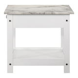 DH BASIC Transitional Rubberwood 3-Piece Open-Shelf Coffee Table and End Table Set with Drawer by Denhour