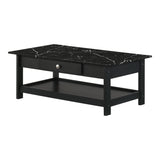 DH BASIC Transitional Rubberwood 4-Piece Open-Shelf Coffee Table Set with Drawer by Denhour