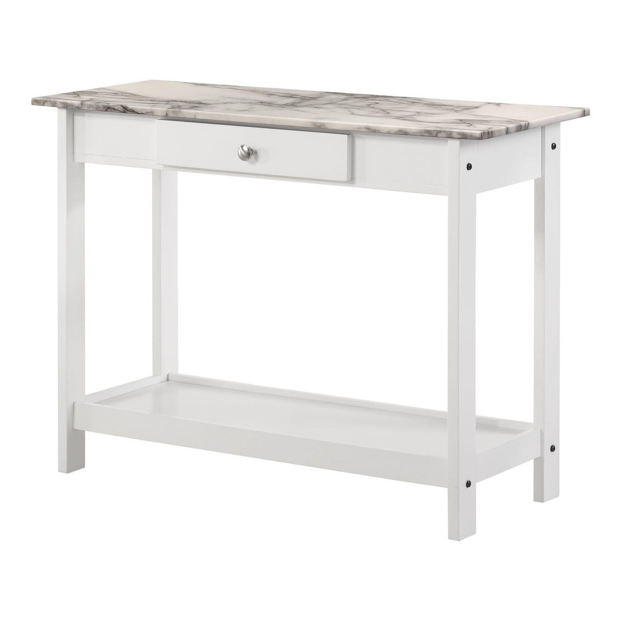 DH BASIC Transitional Rubberwood 4-Piece Open-Shelf Coffee Table Set with Drawer by Denhour
