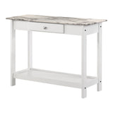 DH BASIC Transitional Rubberwood 4-Piece Open-Shelf Coffee Table Set with Drawer by Denhour