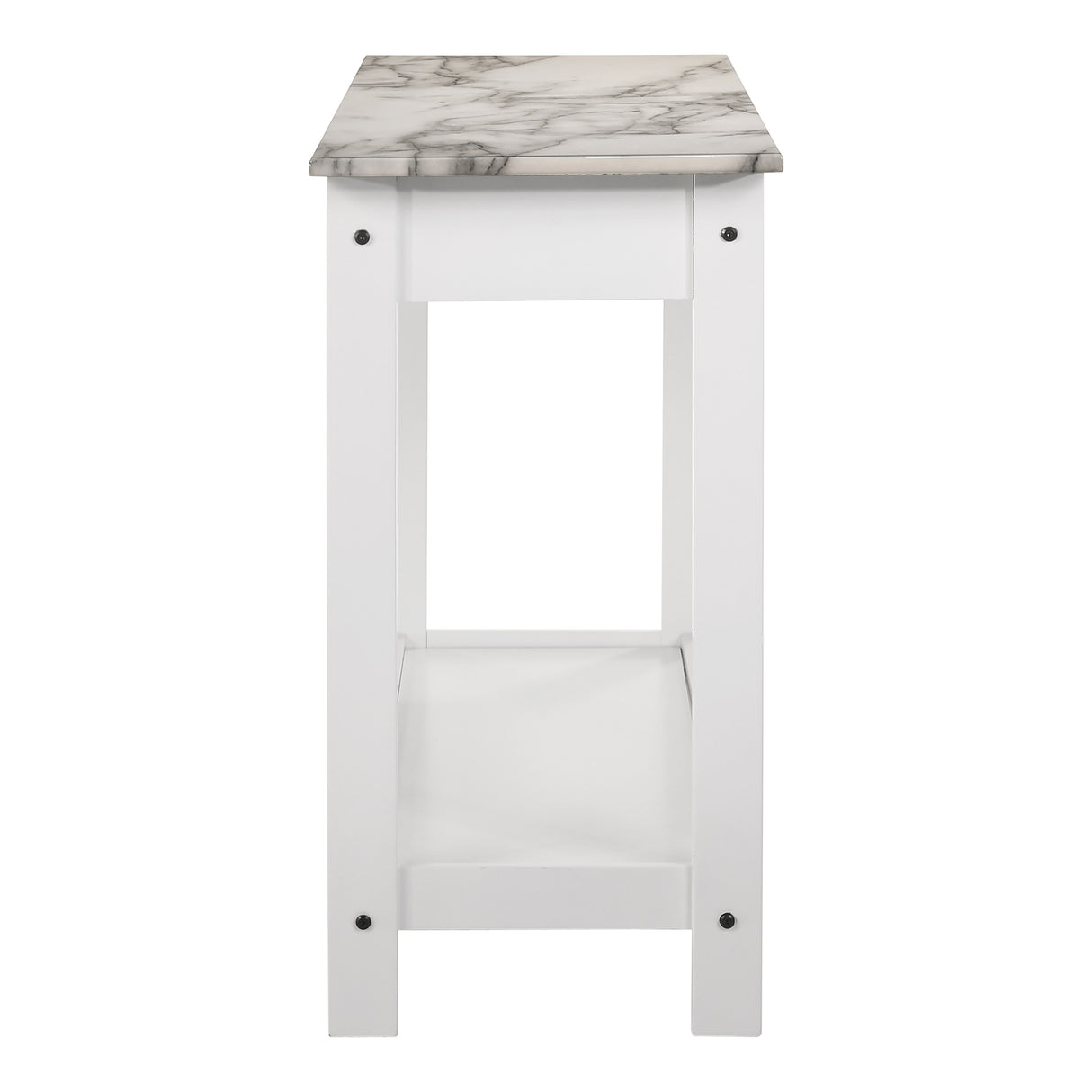 DH BASIC Transitional Rubberwood 4-Piece Open-Shelf Coffee Table Set with Drawer by Denhour