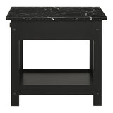 DH BASIC Transitional Rubberwood 4-Piece Open-Shelf Coffee Table Set with Drawer by Denhour