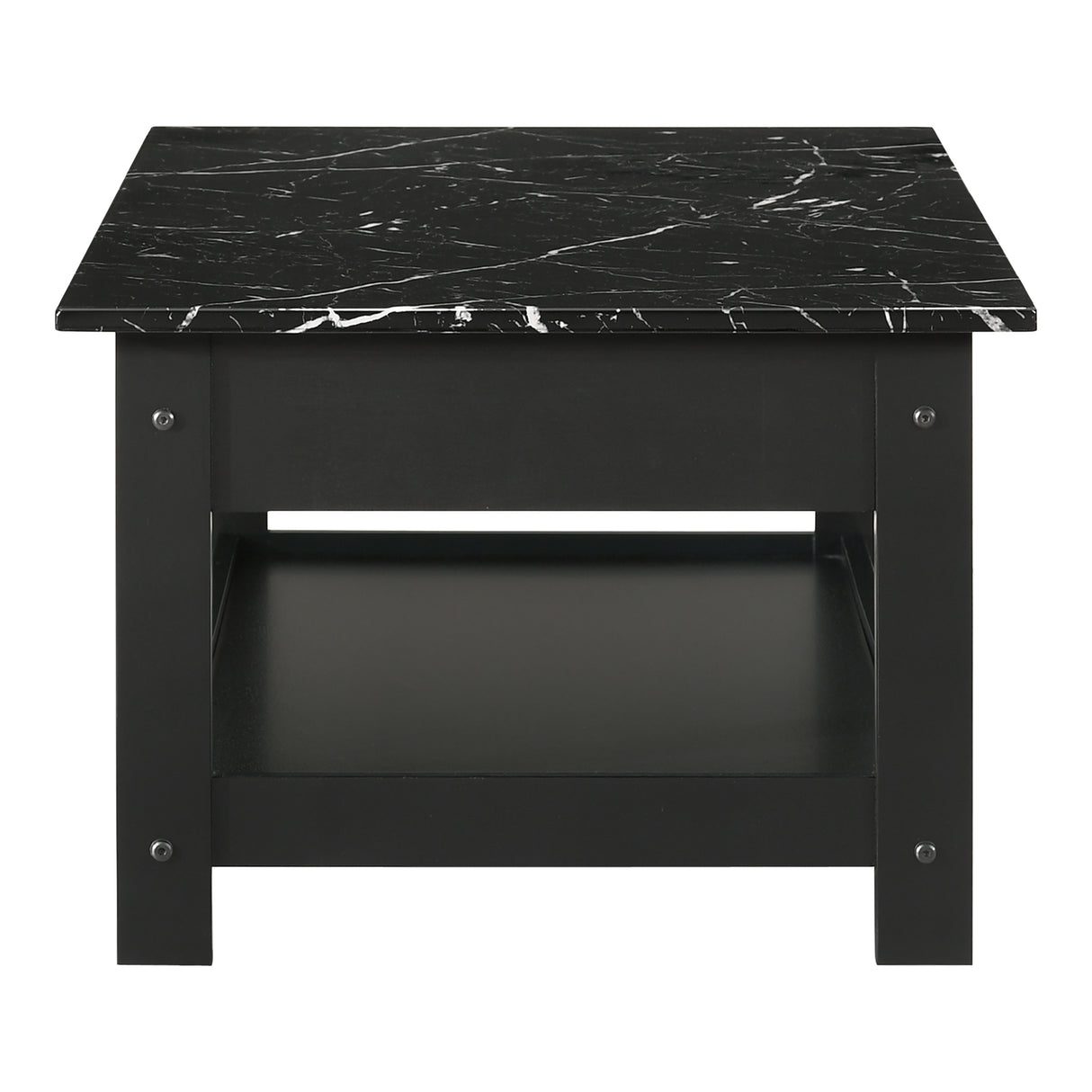 DH BASIC Transitional Rubberwood 4-Piece Open-Shelf Coffee Table Set with Drawer by Denhour