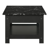 DH BASIC Transitional Rubberwood 4-Piece Open-Shelf Coffee Table Set with Drawer by Denhour