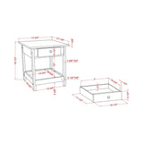 DH BASIC Transitional Rubberwood 4-Piece Open-Shelf Coffee Table Set with Drawer by Denhour