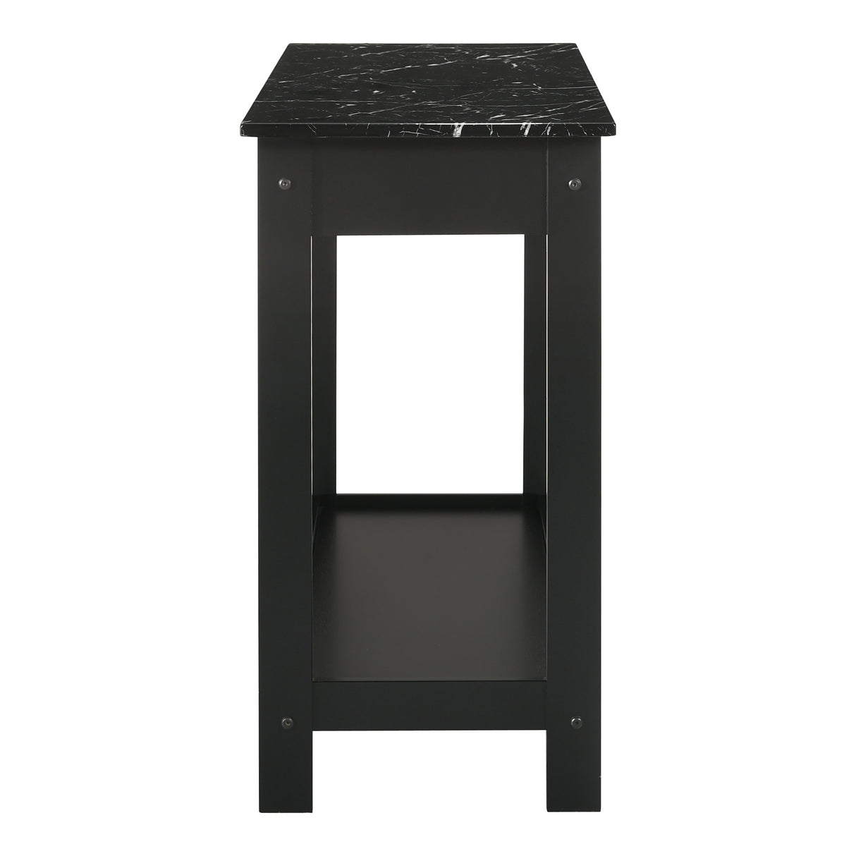 DH BASIC Transitional Rubberwood 4-Piece Open-Shelf Coffee Table Set with Drawer by Denhour