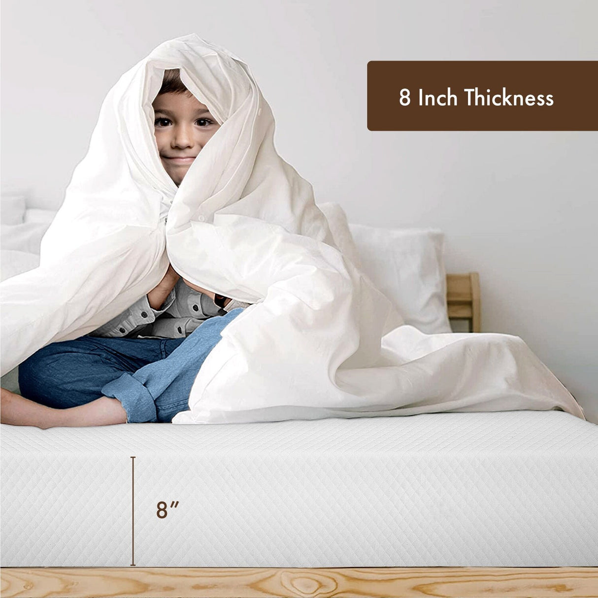 DH BASIC 8 Inch Hypoallergenic CertiPUR-US Gel Memory Mattress by Denhour