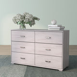 DH BASIC Contemporary 47-inch Wide 6-Drawer Dresser with Bar Pulls by Denhour