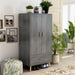 DH BASIC Mid-Century Modern Distressed Grey 1-Drawer Wardrobe Armoire by Denhour