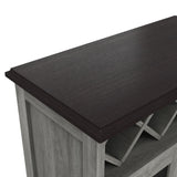 DH BASIC Farmhouse Four Shelf and Four Bottle Lattice-like Wine Buffet by Denhour