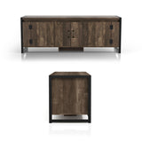 DH BASIC Industrial Oak 49-inch Iron Legs Storage Bench by Denhour