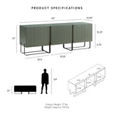 DH BASIC Modern 60-inch 3-Door Storage TV Stand by Denhour