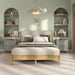DH BASIC Modern Channel Tufted Upholstered Queen Platform Bed with Solid Wood Slats by Denhour