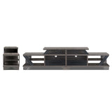 DH BASIC Modern Gray 82" Wide Open Shelf Tiered TV Stand by Denhour