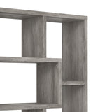 DH BASIC Modern Grey 71-inch 8-Open Shelf Display Bookcase by Denhour