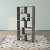 DH BASIC Modern Grey 71-inch 8-Open Shelf Display Bookcase by Denhour