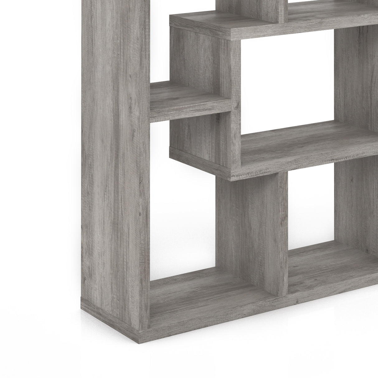 DH BASIC Modern Grey 71-inch 8-Open Shelf Display Bookcase by Denhour