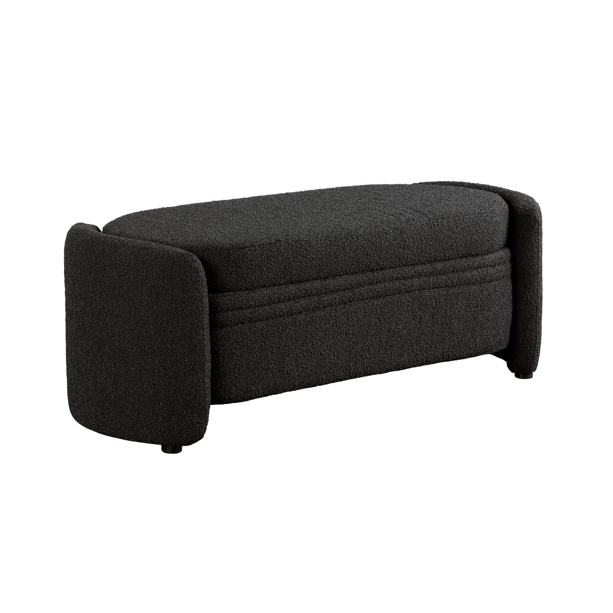 DH BASIC Pressice Contemporary Boucle Storage Bench for Bedroom Entryway by Denhour