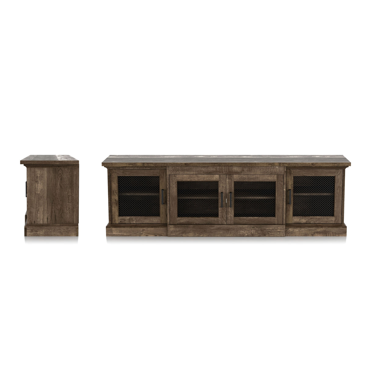 DH BASIC Rustic Reclaimed Oak 69-inch Wide 6-Shelf TV Stand by Denhour